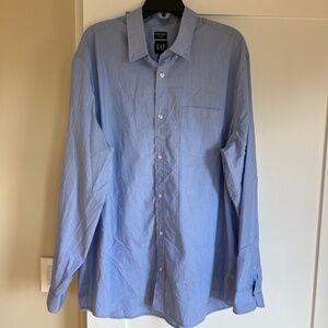 Men's Gap Blue Button-Down Dress Shirt (XXL)
